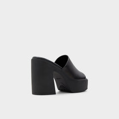 Maysee Other Black Leather Smooth Women's Mule slides - Heeled mule Platform
