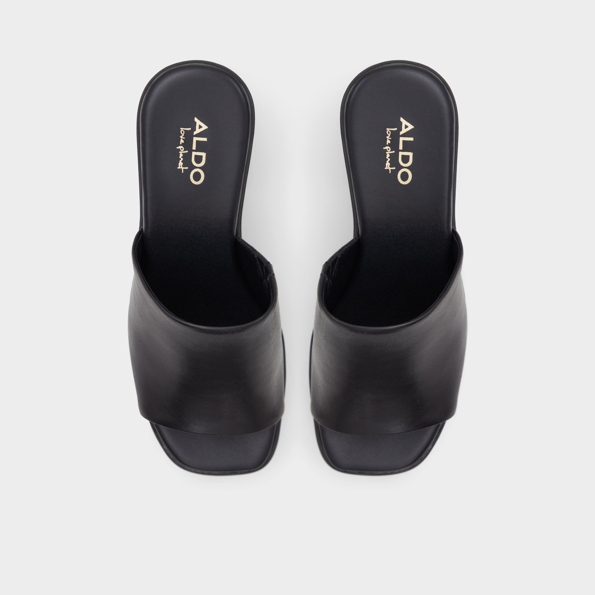 Maysee Other Black Leather Smooth Women's Mule slides - Heeled mule Platform