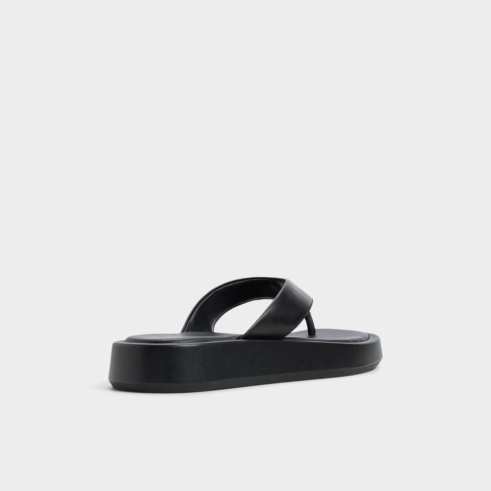 Grettle Black Women's Flats - Flip flop Flatform