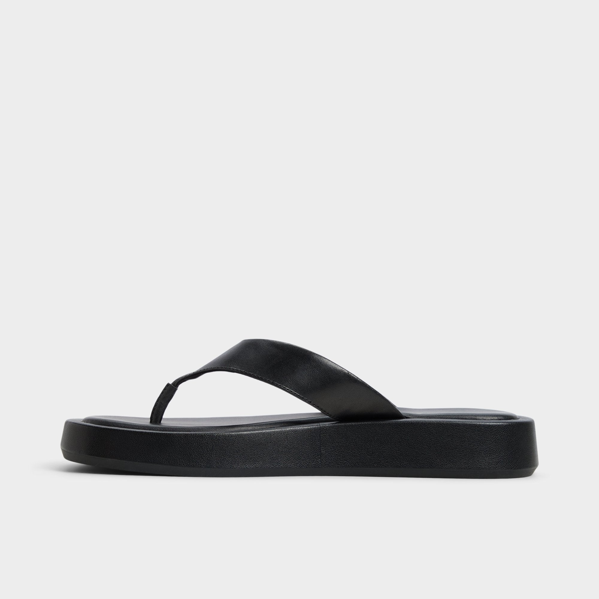 Grettle Black Women's Flats - Flip flop Flatform