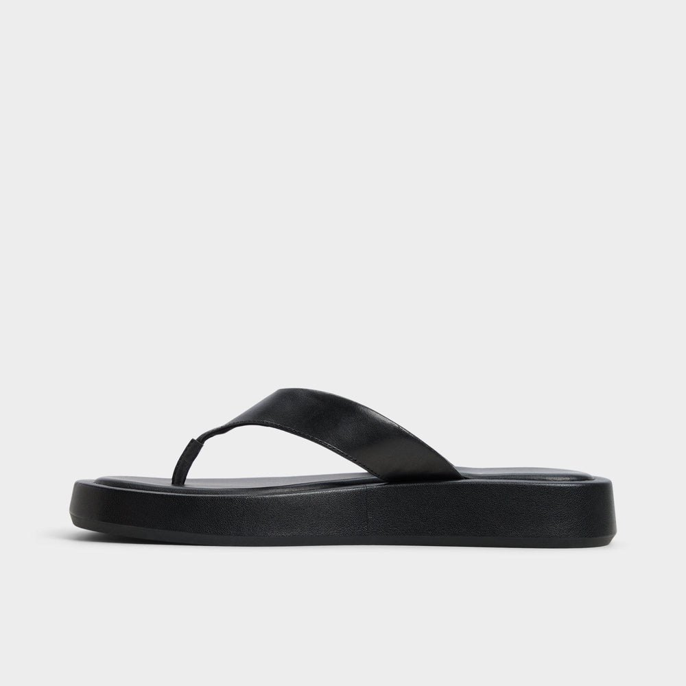 Grettle Black Women's Flats - Flip flop Flatform