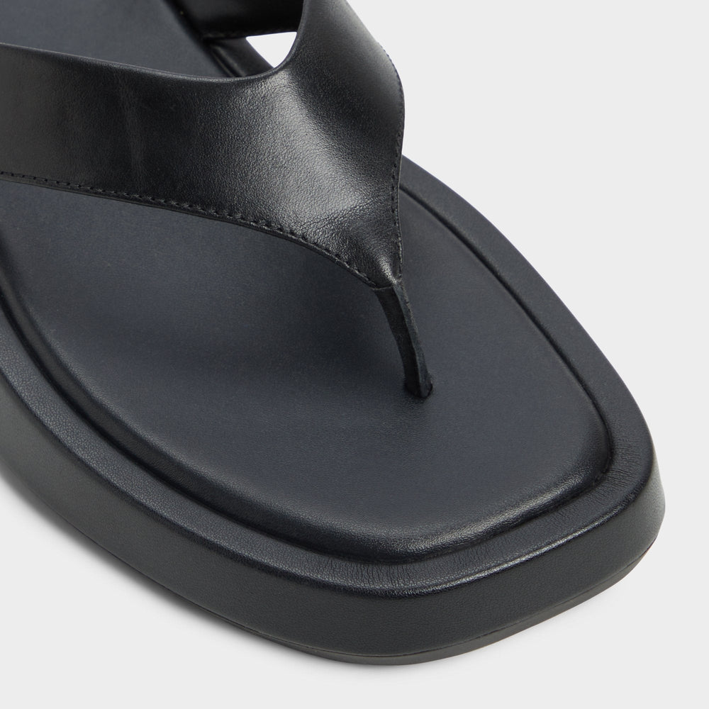 Grettle Black Women's Flats - Flip flop Flatform