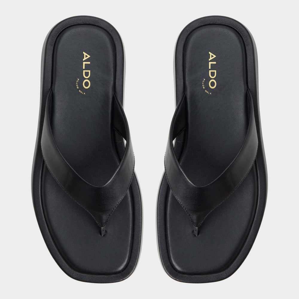 Grettle Black Women's Flats - Flip flop Flatform