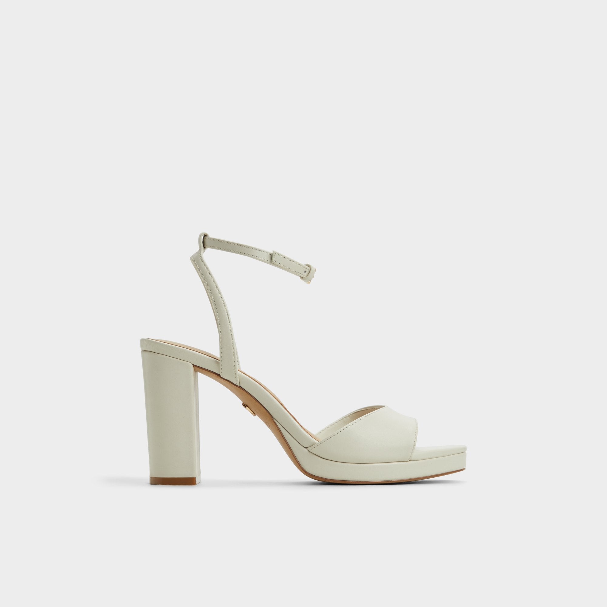 Gracious White/Bone Women's Block heels - Strappy heeled sandal Block heel