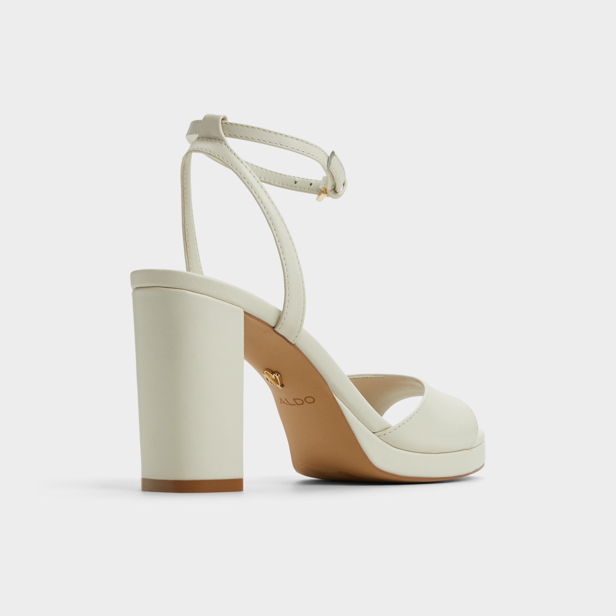 Gracious White/Bone Women's Block heels - Strappy heeled sandal Block heel