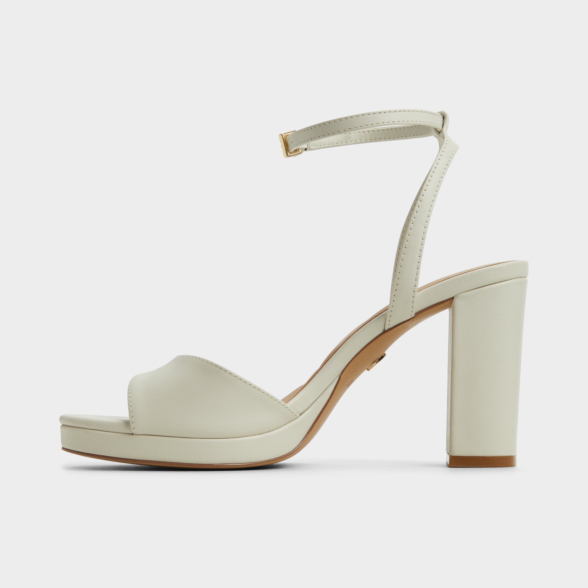 Gracious White/Bone Women's Block heels - Strappy heeled sandal Block heel