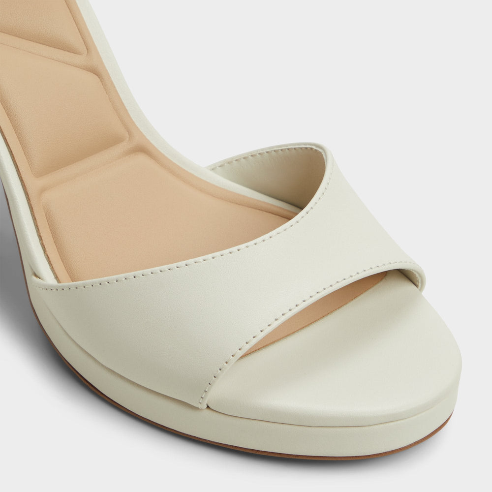 Gracious White/Bone Women's Block heels - Strappy heeled sandal Block heel