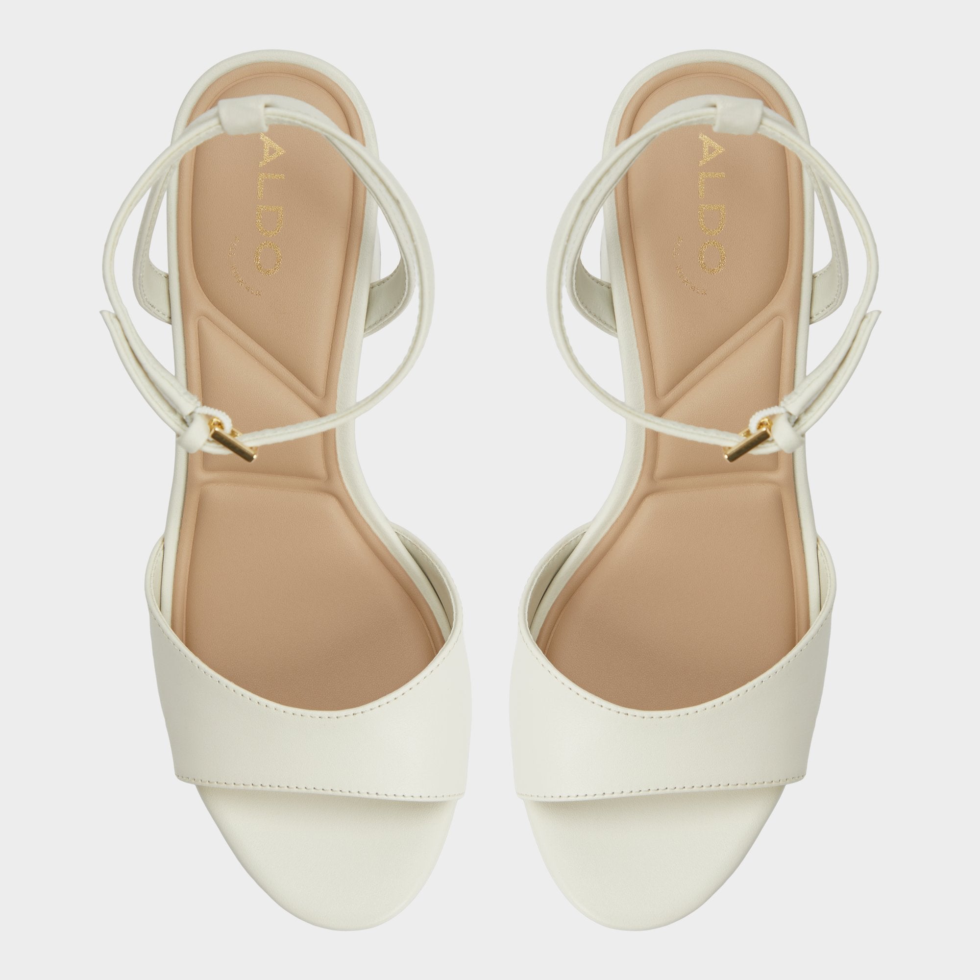 Gracious White/Bone Women's Block heels - Strappy heeled sandal Block heel