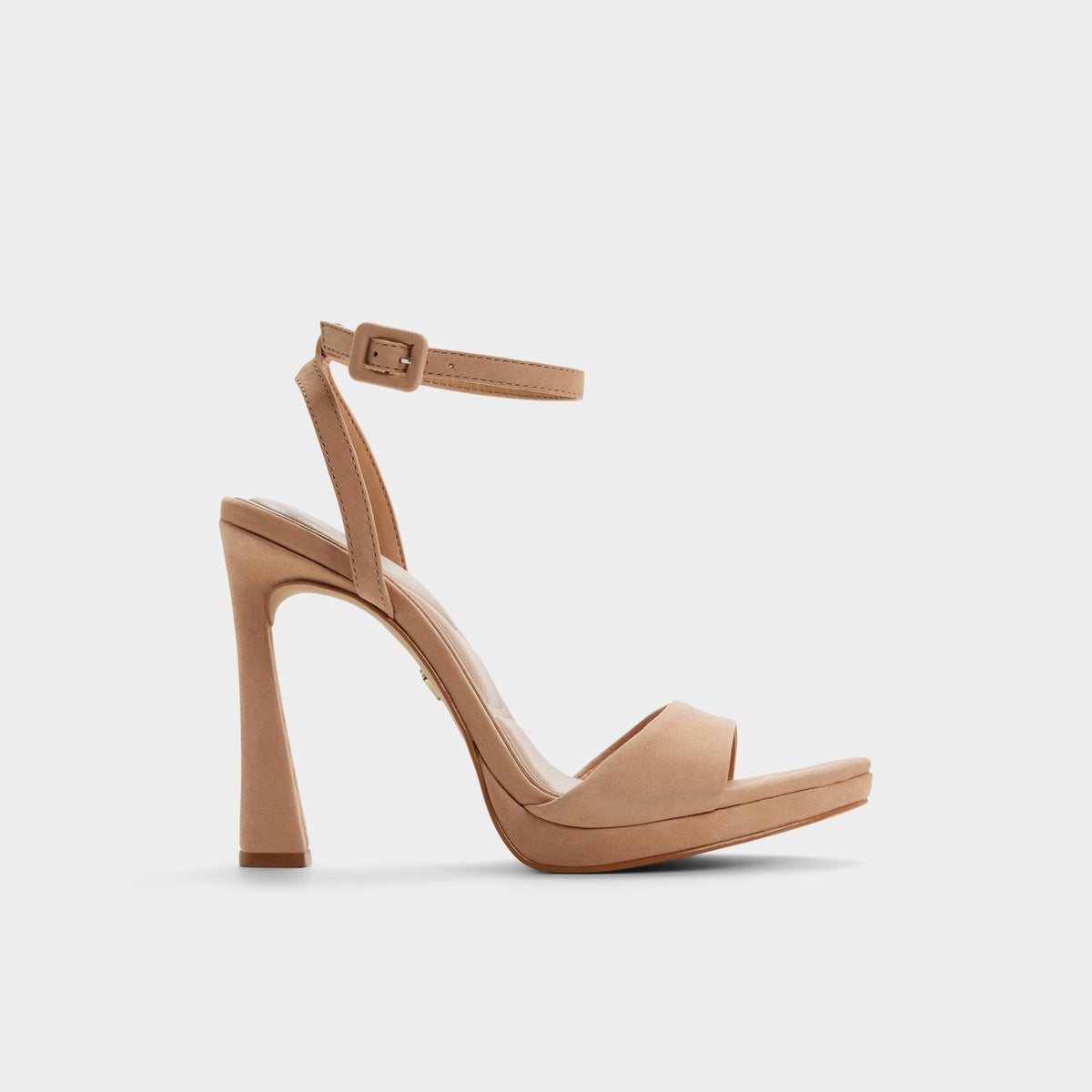 Ivette in Medium Beige - Strappy heeled sandal Platform