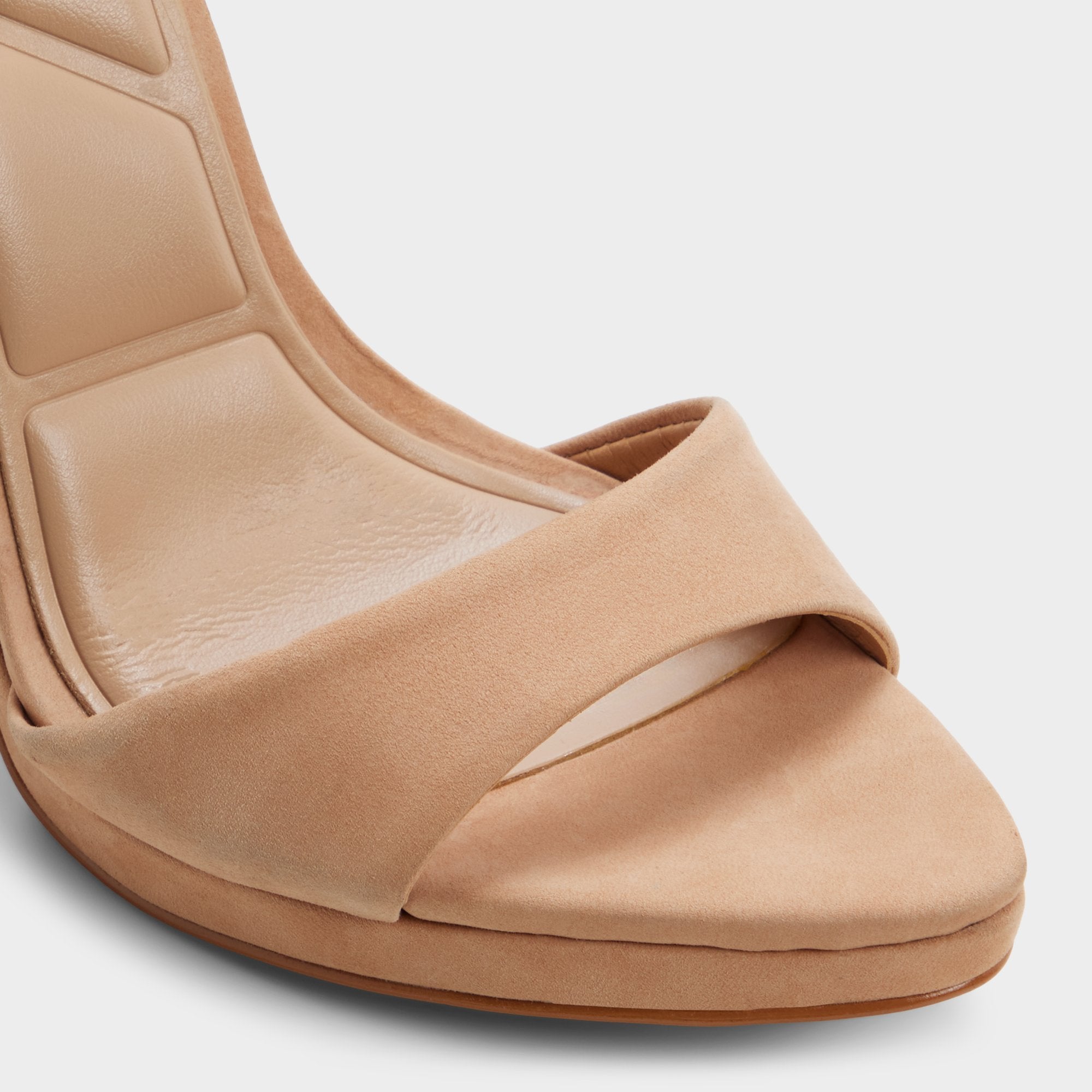 Ivette in Medium Beige - Strappy heeled sandal Platform