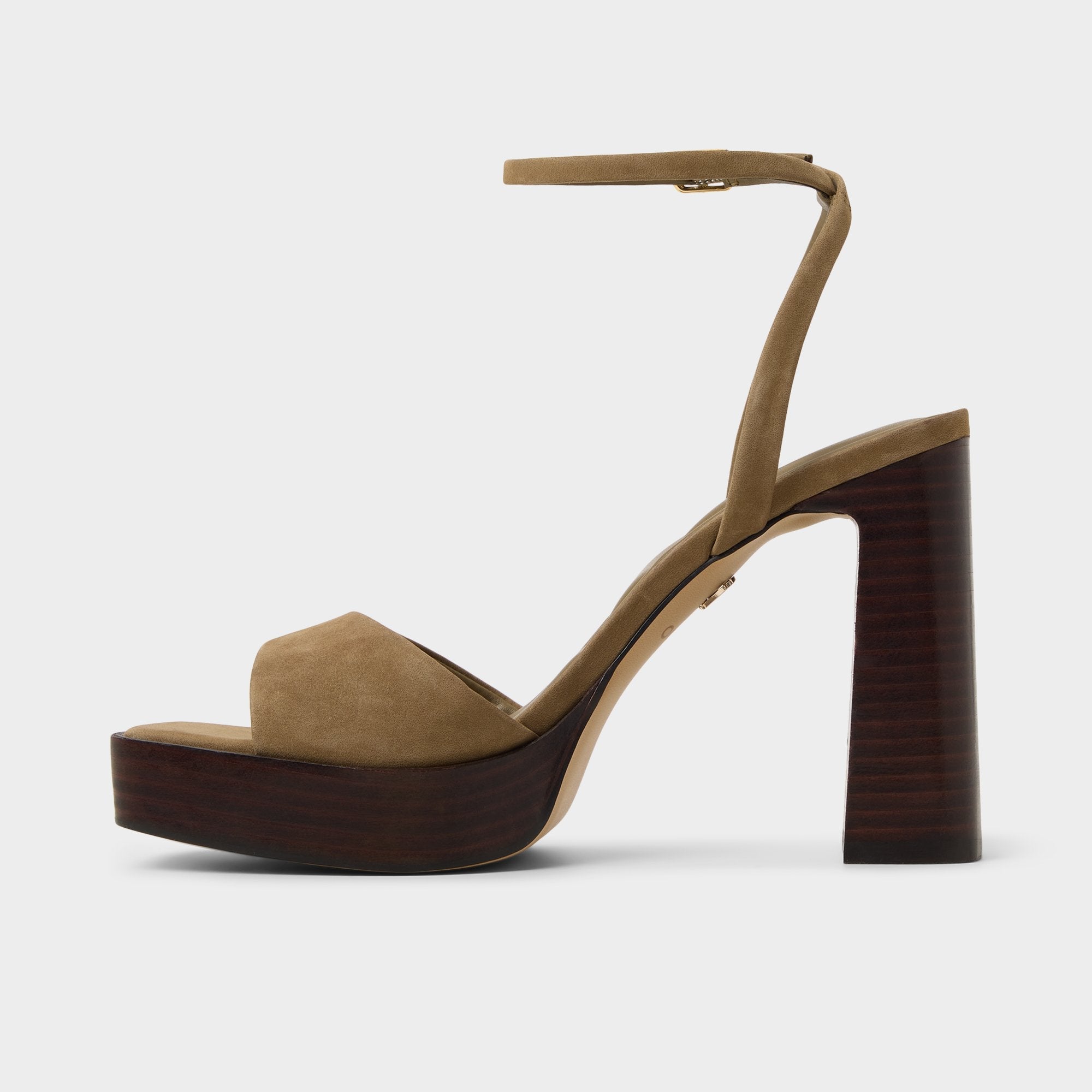 Platform Lothon in Other Green - Strappy heeled sandal