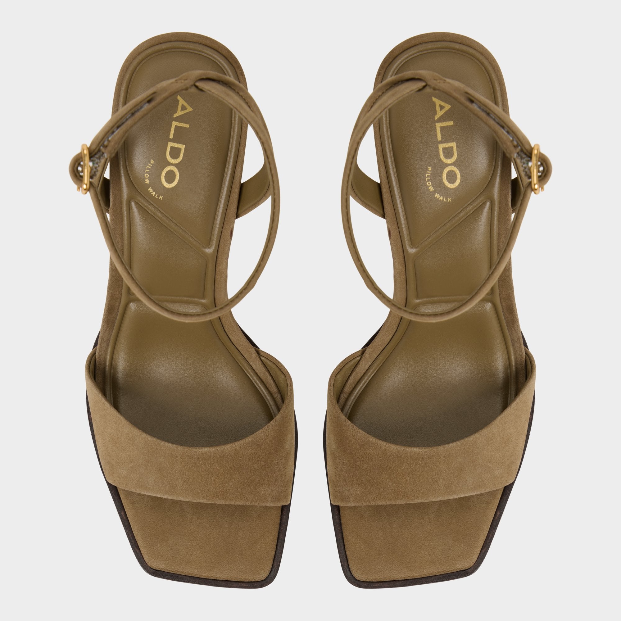 Platform Lothon in Other Green - Strappy heeled sandal