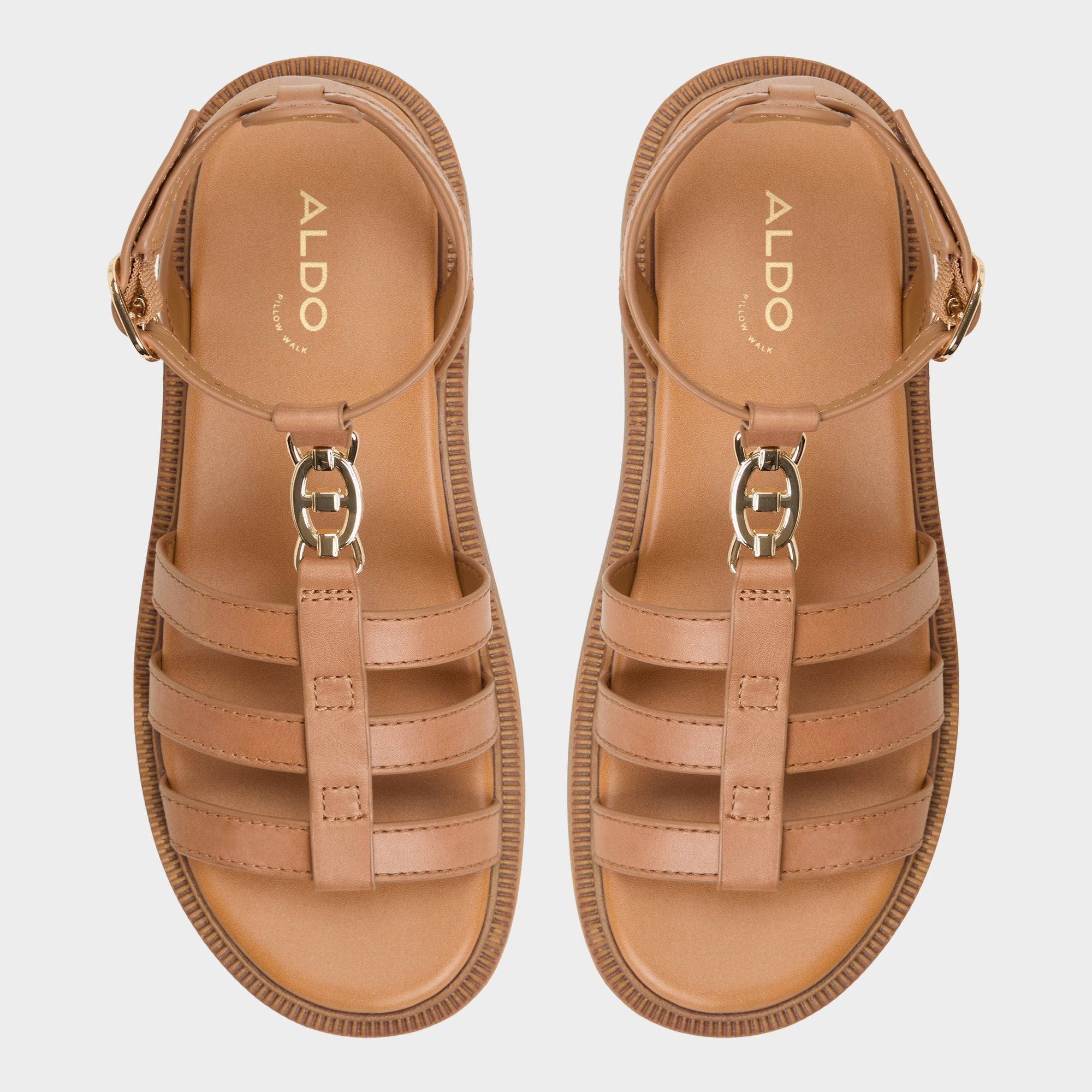 Lug sole Lamington Medium Brown Women's Strappy sandals - Gladiator sandal