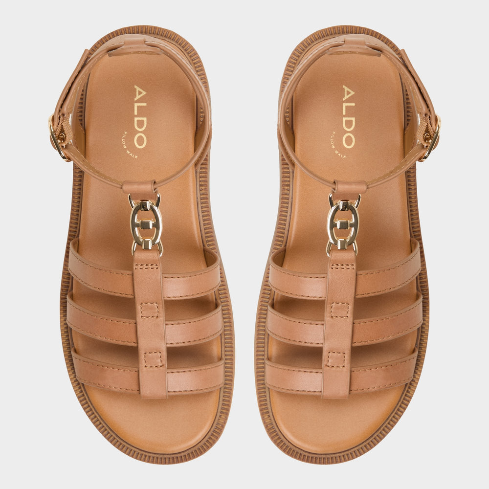 Lug sole Lamington Medium Brown Women's Strappy sandals - Gladiator sandal