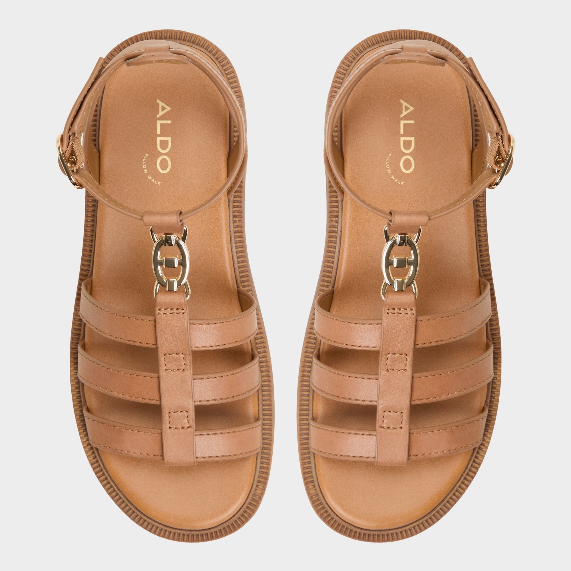 Lug sole Lamington Medium Brown Women's Strappy sandals - Gladiator sandal