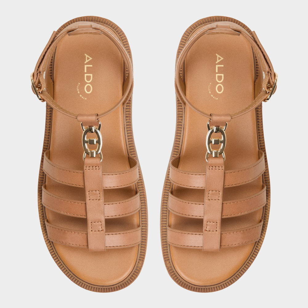 Lug sole Lamington Medium Brown Women's Strappy sandals - Gladiator sandal