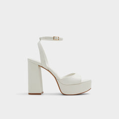 Valoria White Women's Platform sandals - Strappy heeled sandal
