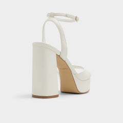 Valoria White Women's Platform sandals - Strappy heeled sandal
