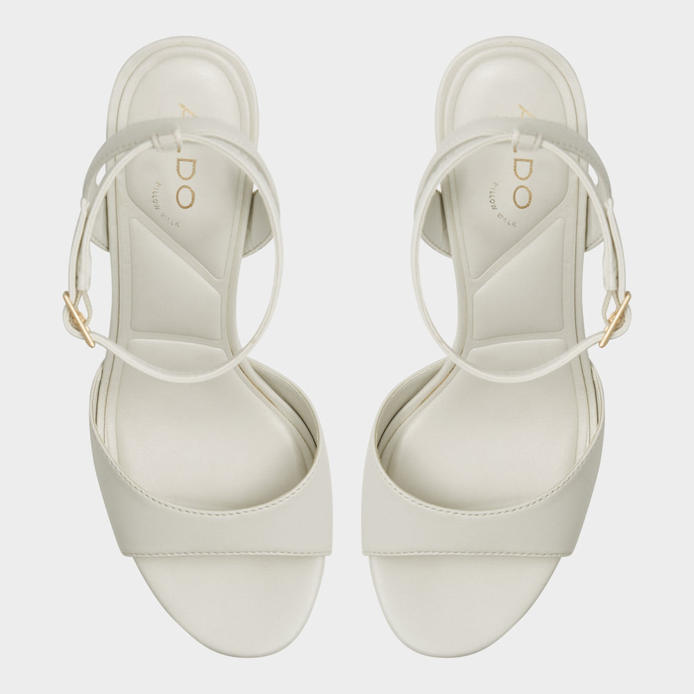 Valoria White Women's Platform sandals - Strappy heeled sandal