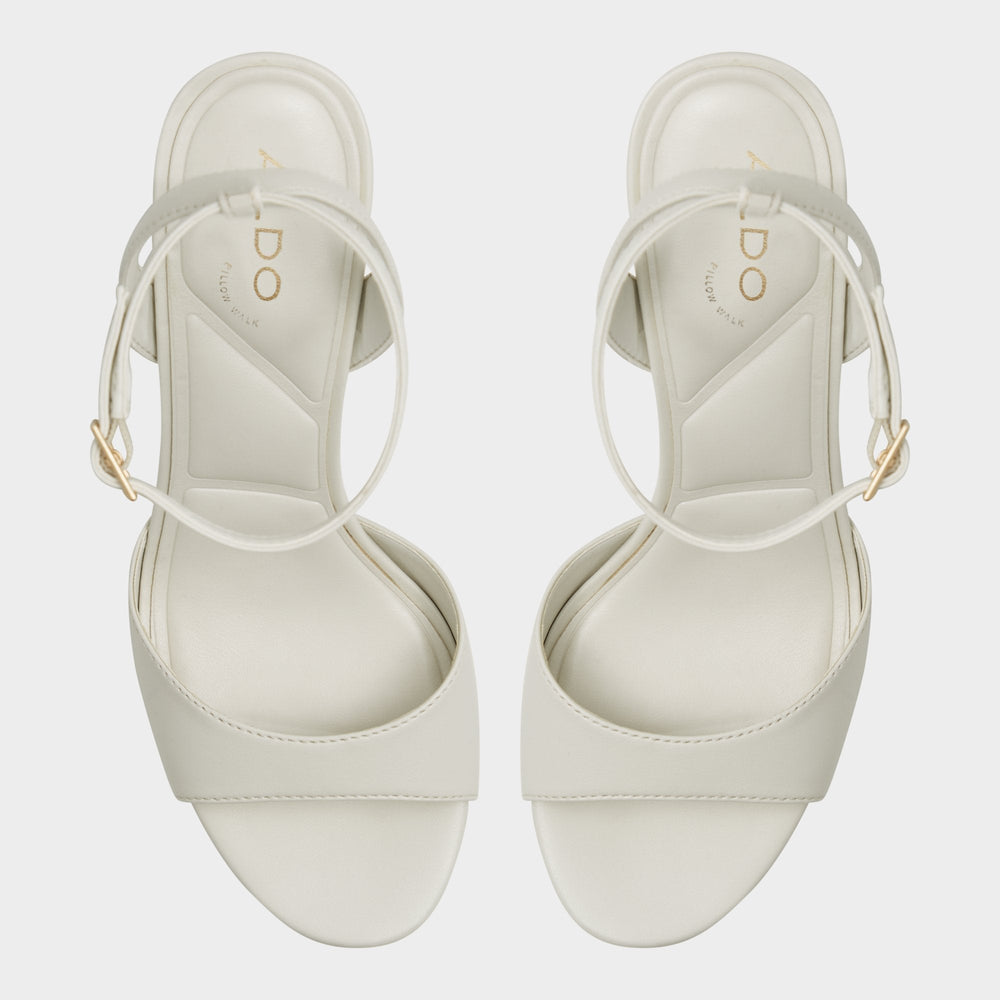 Valoria White Women's Platform sandals - Strappy heeled sandal