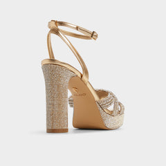 Shimma Gold Women's Iridescent metallics - Strappy heeled sandal Platform