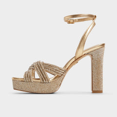 Shimma Gold Women's Iridescent metallics - Strappy heeled sandal Platform