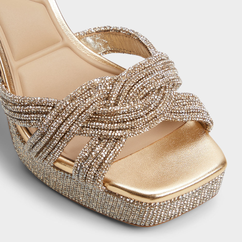 Shimma Gold Women's Iridescent metallics - Strappy heeled sandal Platform