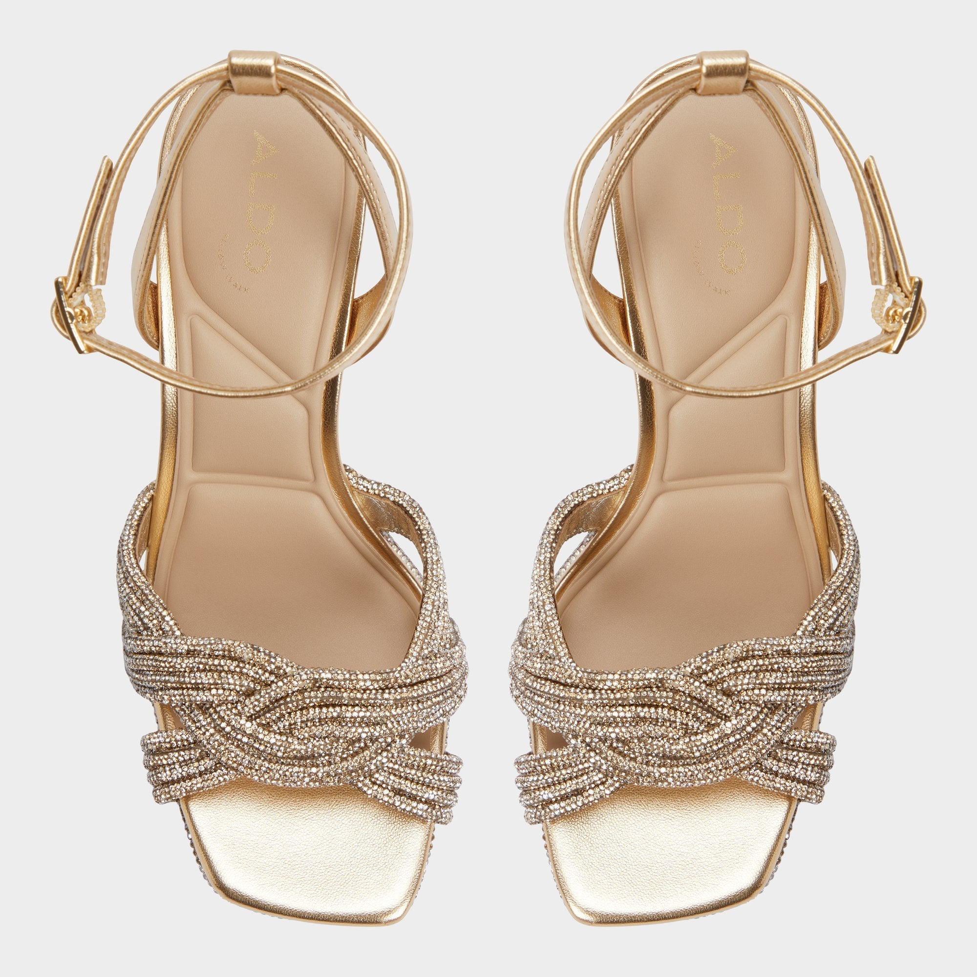 Shimma Gold Women's Iridescent metallics - Strappy heeled sandal Platform