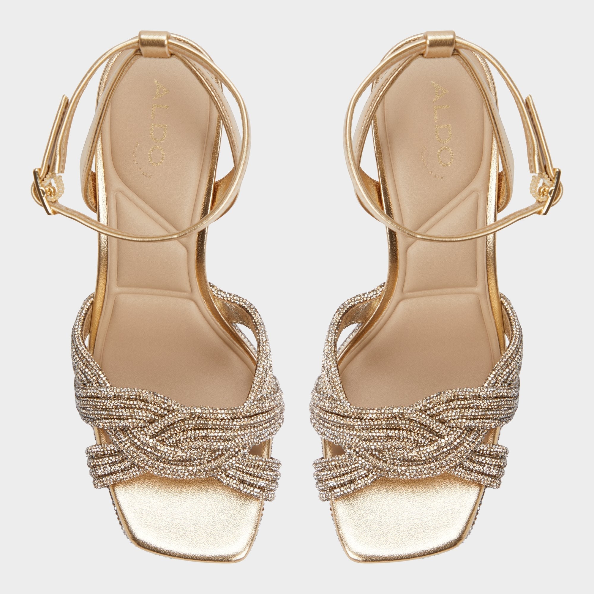 Shimma Gold Women's Iridescent metallics - Strappy heeled sandal Platform