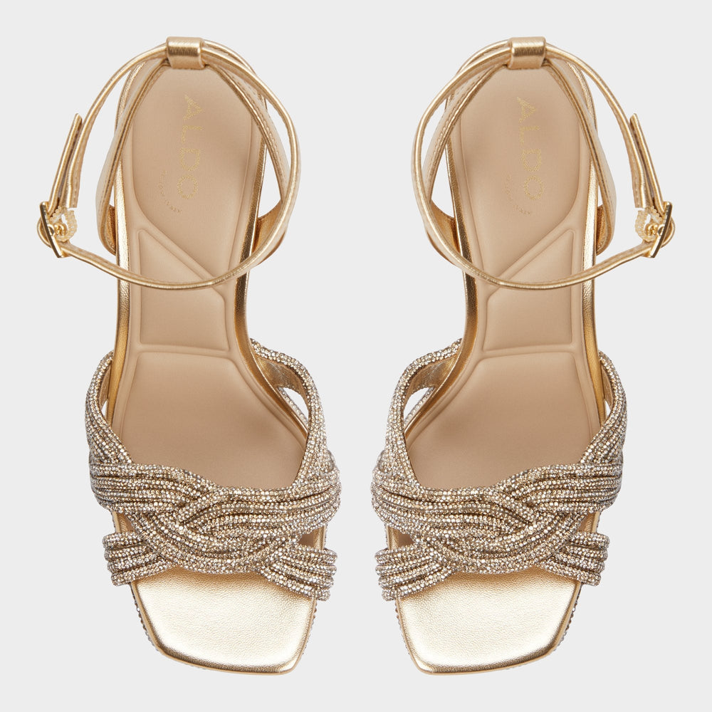 Shimma Gold Women's Iridescent metallics - Strappy heeled sandal Platform