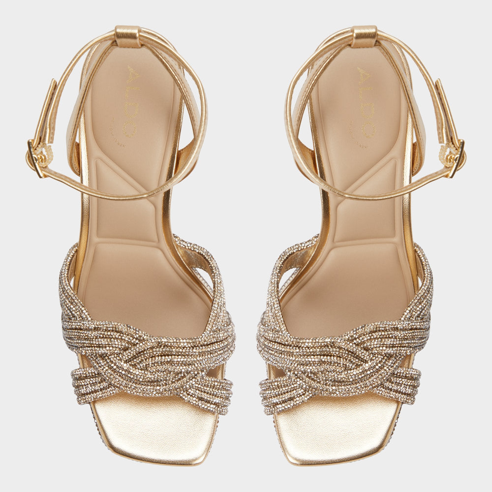 Shimma Gold Women's Iridescent metallics - Strappy heeled sandal Platform