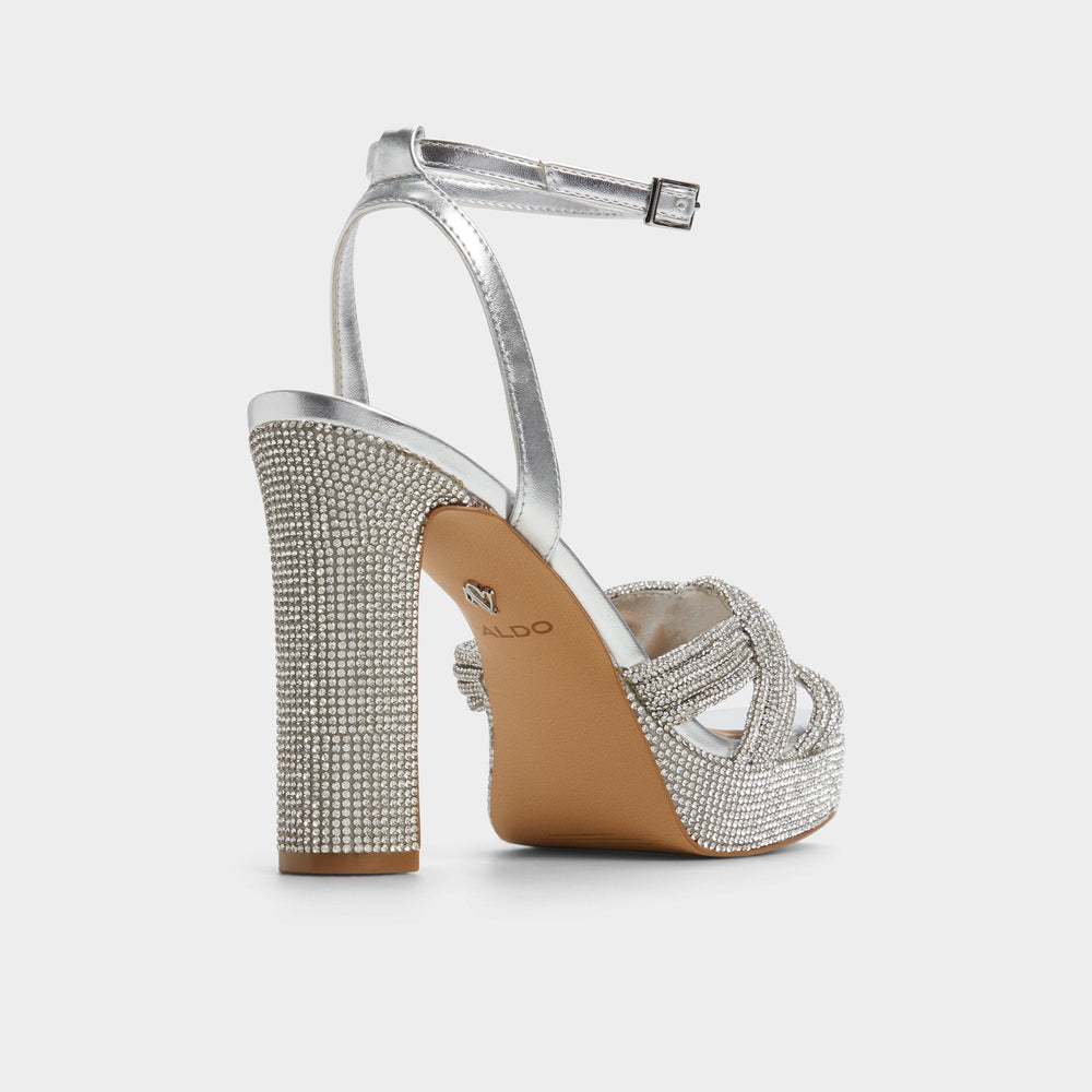 Platform Shimma Silver Women's Iridescent metallics - Strappy heeled sandal