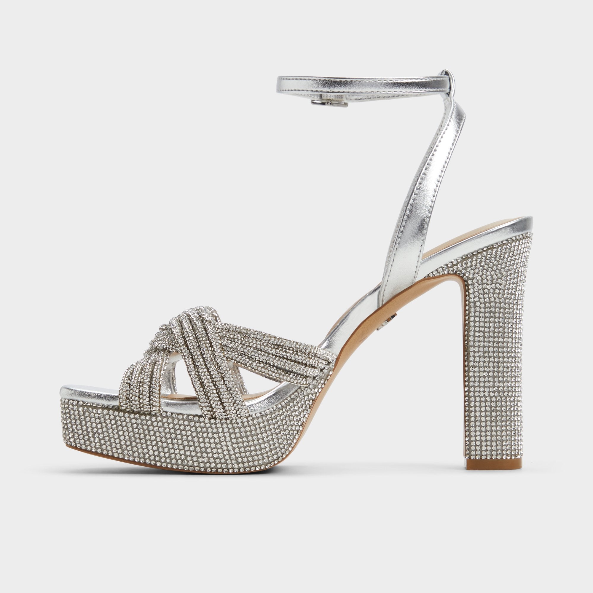 Platform Shimma Silver Women's Iridescent metallics - Strappy heeled sandal