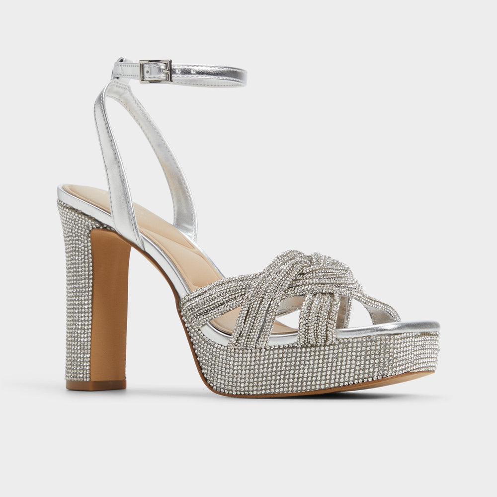 Platform Shimma Silver Women's Iridescent metallics - Strappy heeled sandal