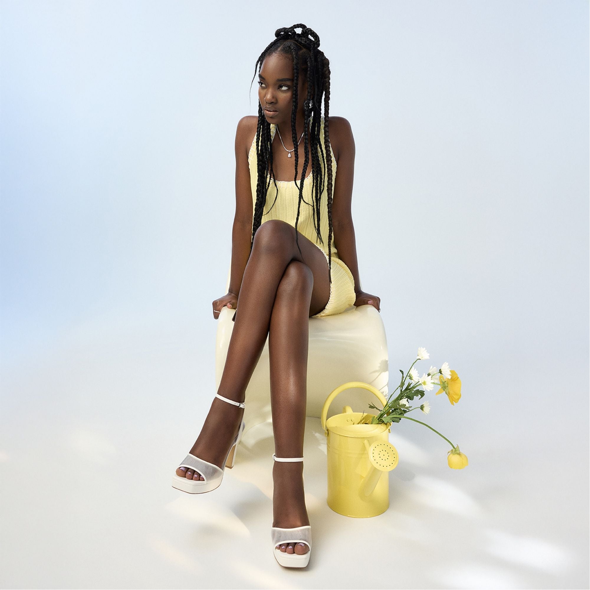 Block heel Chicglimmer Other White Women's Platform sandals - Strappy heeled sandal