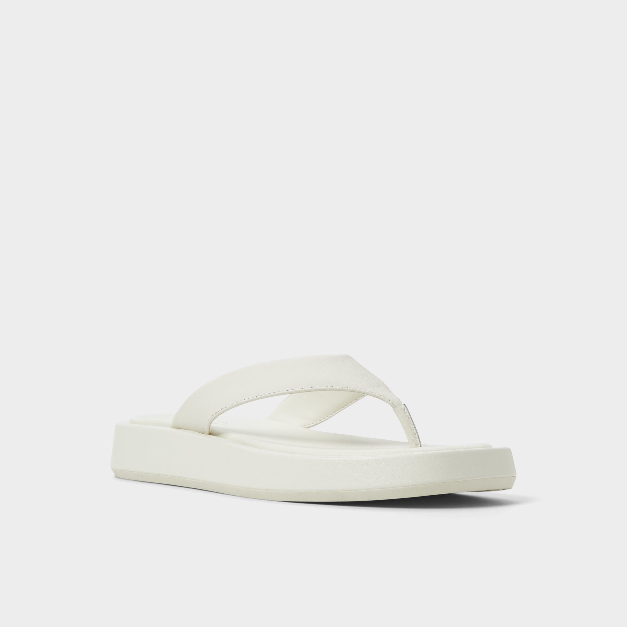 Flatform Grettle White/Bone Women's Flats - Flip flop