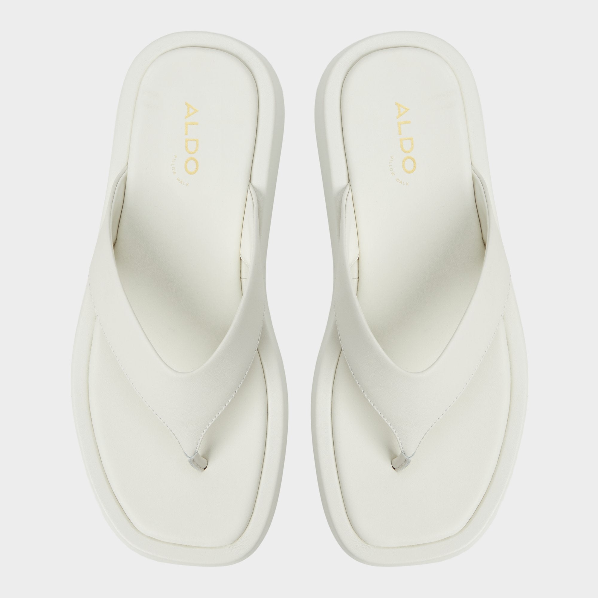 Flatform Grettle White/Bone Women's Flats - Flip flop