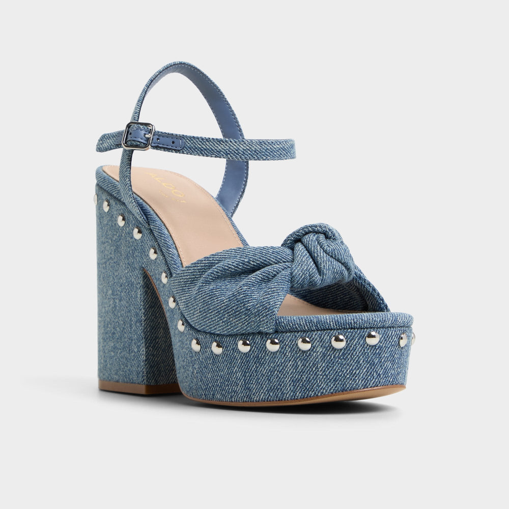 Ulialdan Blue Combo Women's Platform sandals - Strappy heeled sandal