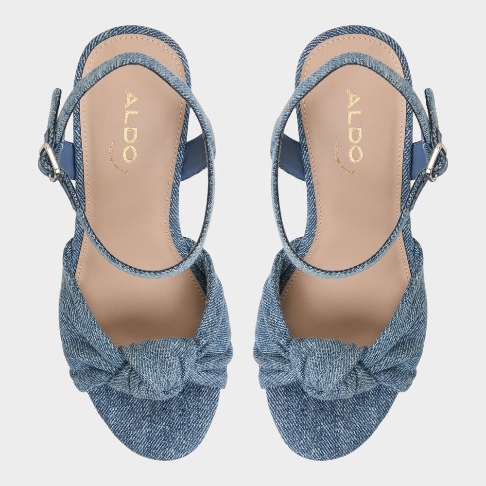 Ulialdan Blue Combo Women's Platform sandals - Strappy heeled sandal