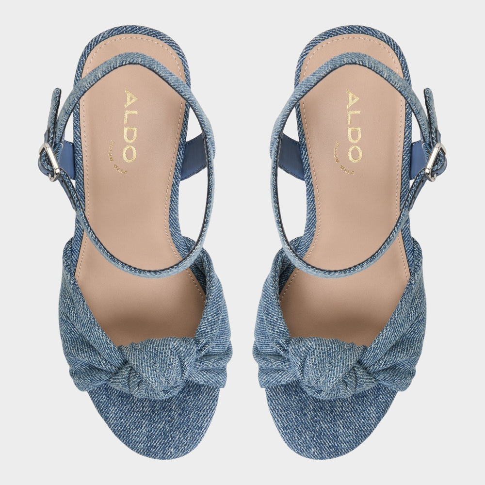 Ulialdan Blue Combo Women's Platform sandals - Strappy heeled sandal