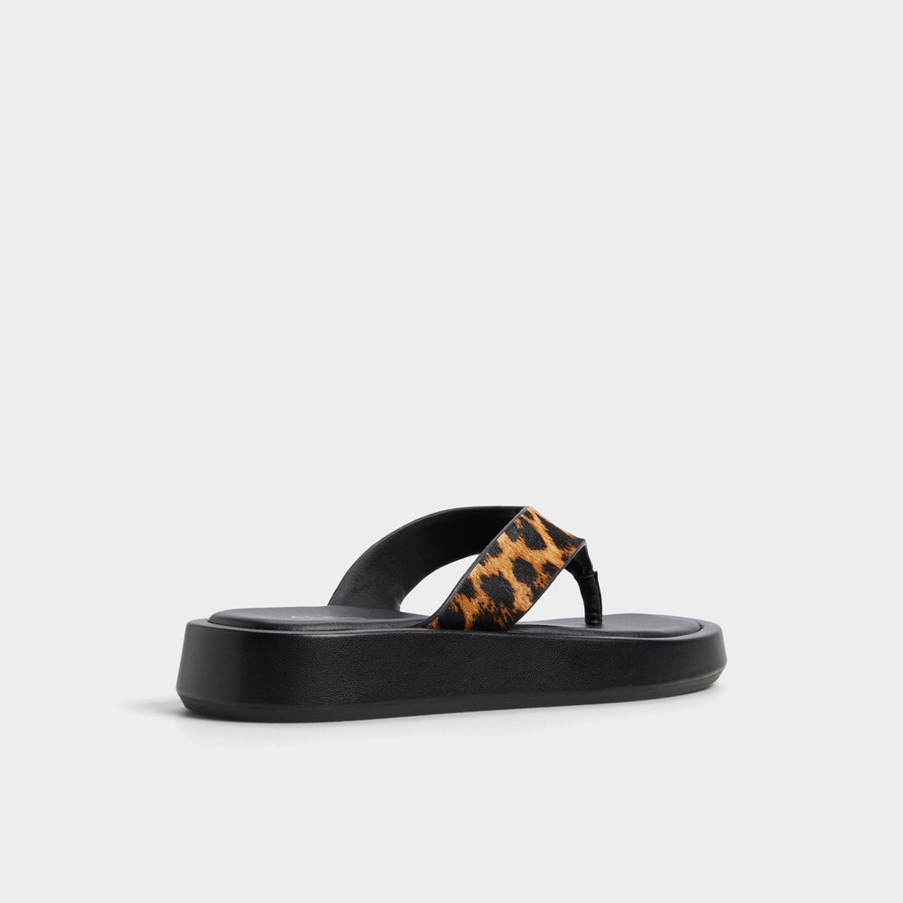 Platform Grettle Brown Multi Women's Flats - Flip flop