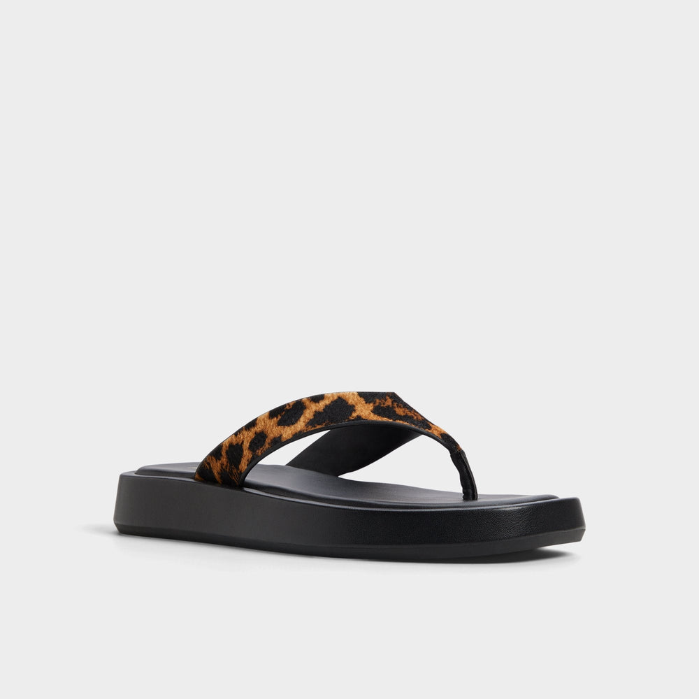 Platform Grettle Brown Multi Women's Flats - Flip flop