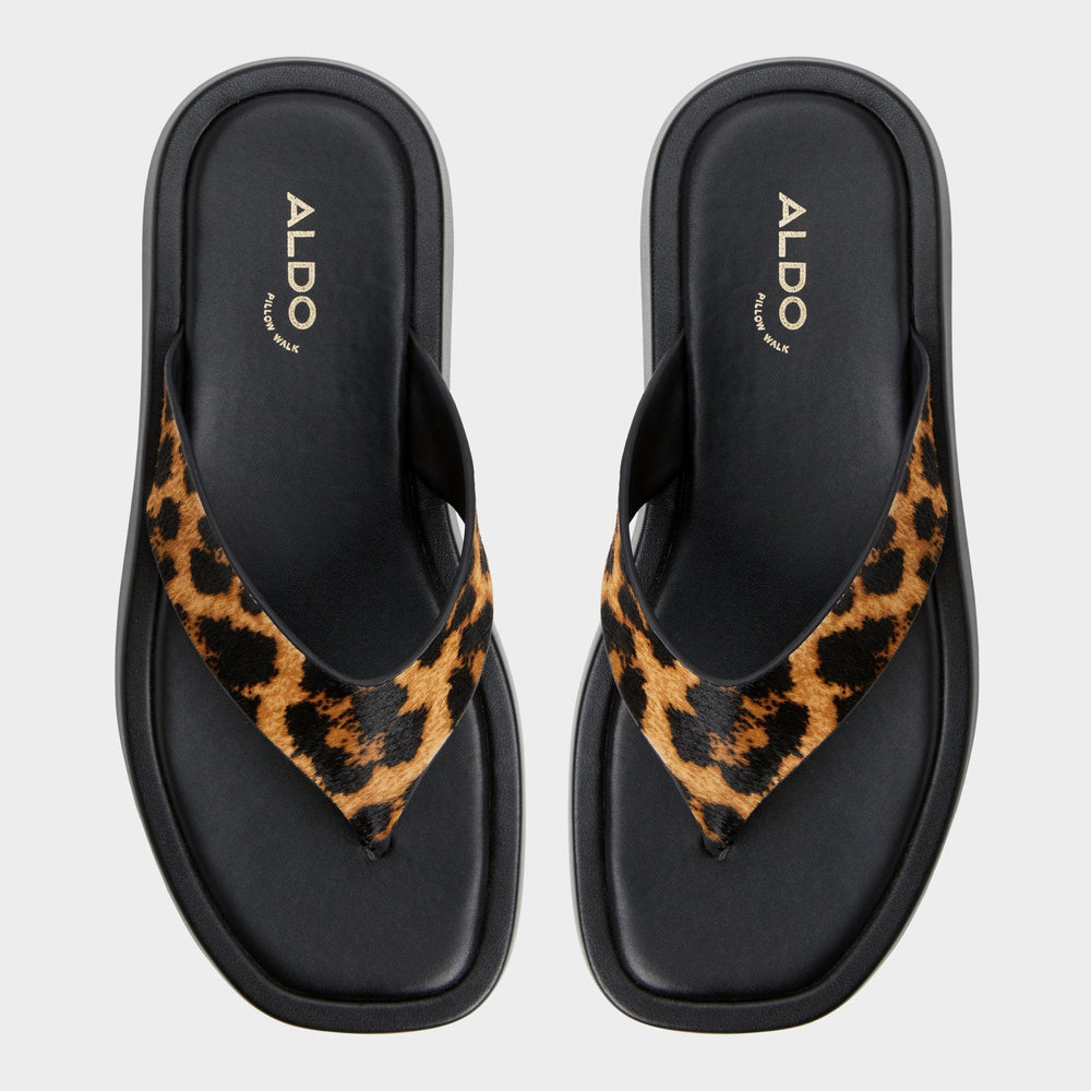 Platform Grettle Brown Multi Women's Flats - Flip flop