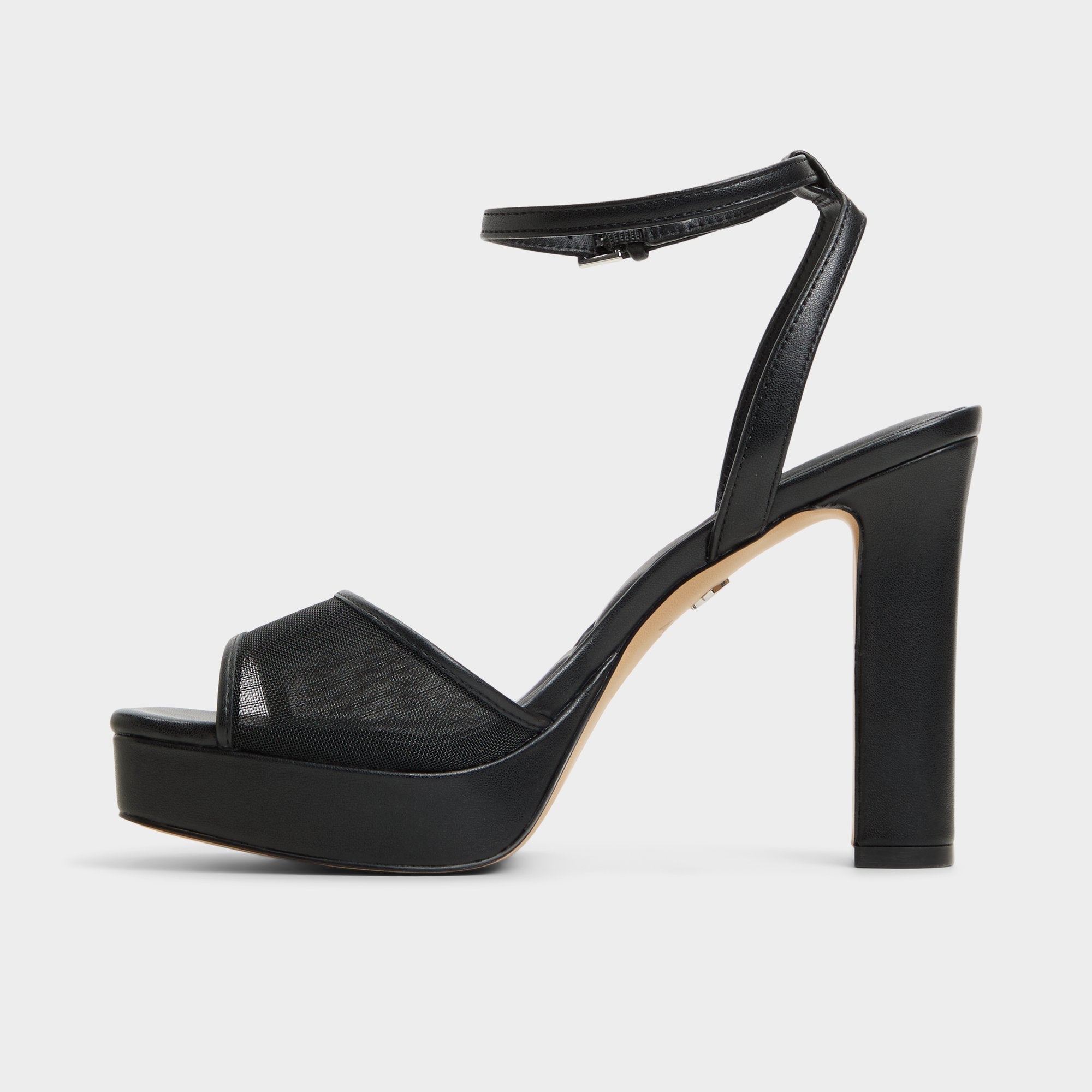 Chicglimmer Black Women's Platform sandals - Strappy heeled sandal Block heel