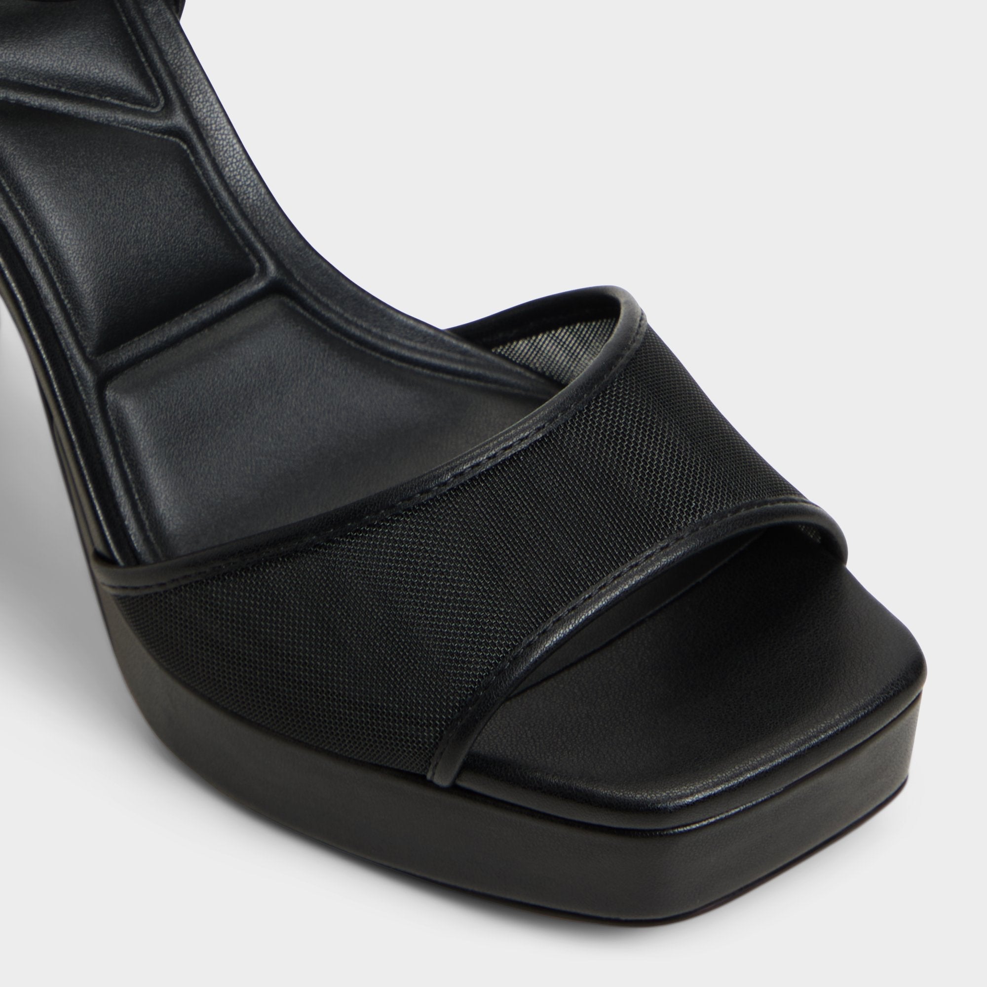 Chicglimmer Black Women's Platform sandals - Strappy heeled sandal Block heel