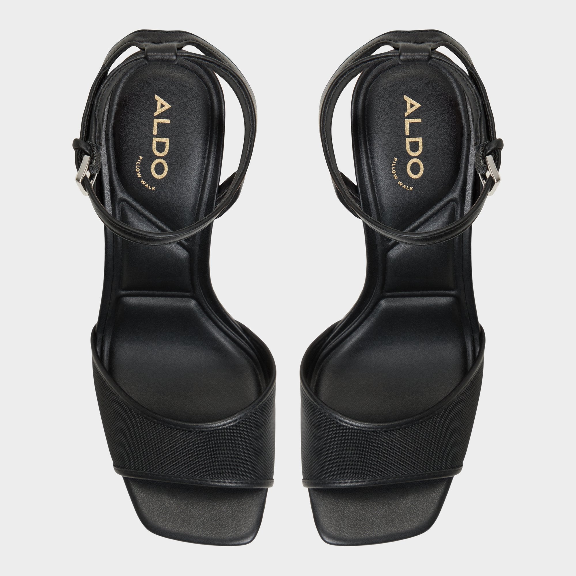 Chicglimmer Black Women's Platform sandals - Strappy heeled sandal Block heel