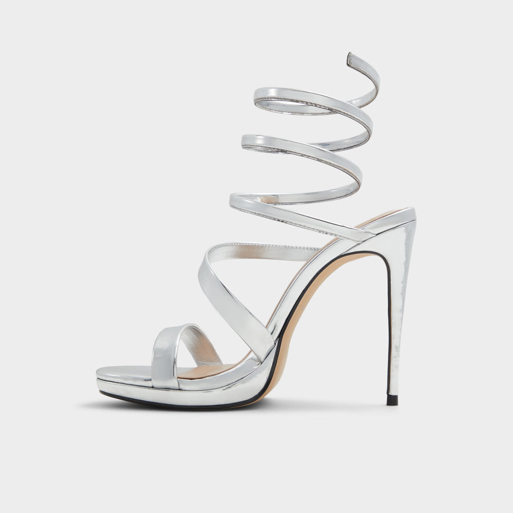 Katswirl in Silver - Strappy sandal Stiletto platform