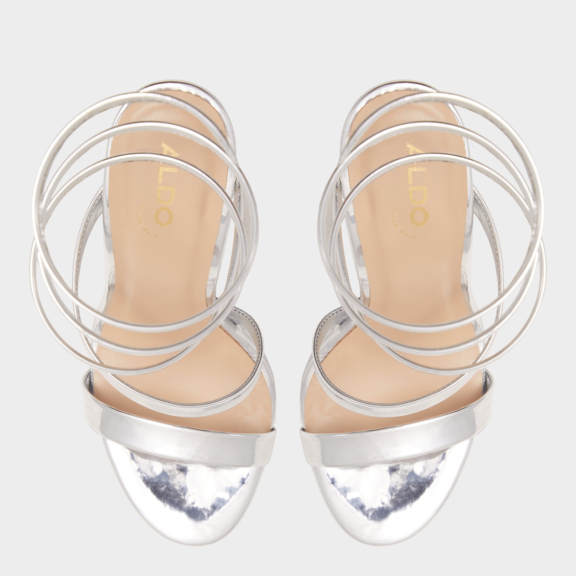 Katswirl in Silver - Strappy sandal Stiletto platform