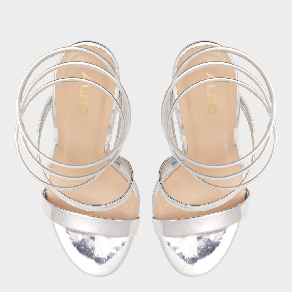 Katswirl in Silver - Strappy sandal Stiletto platform