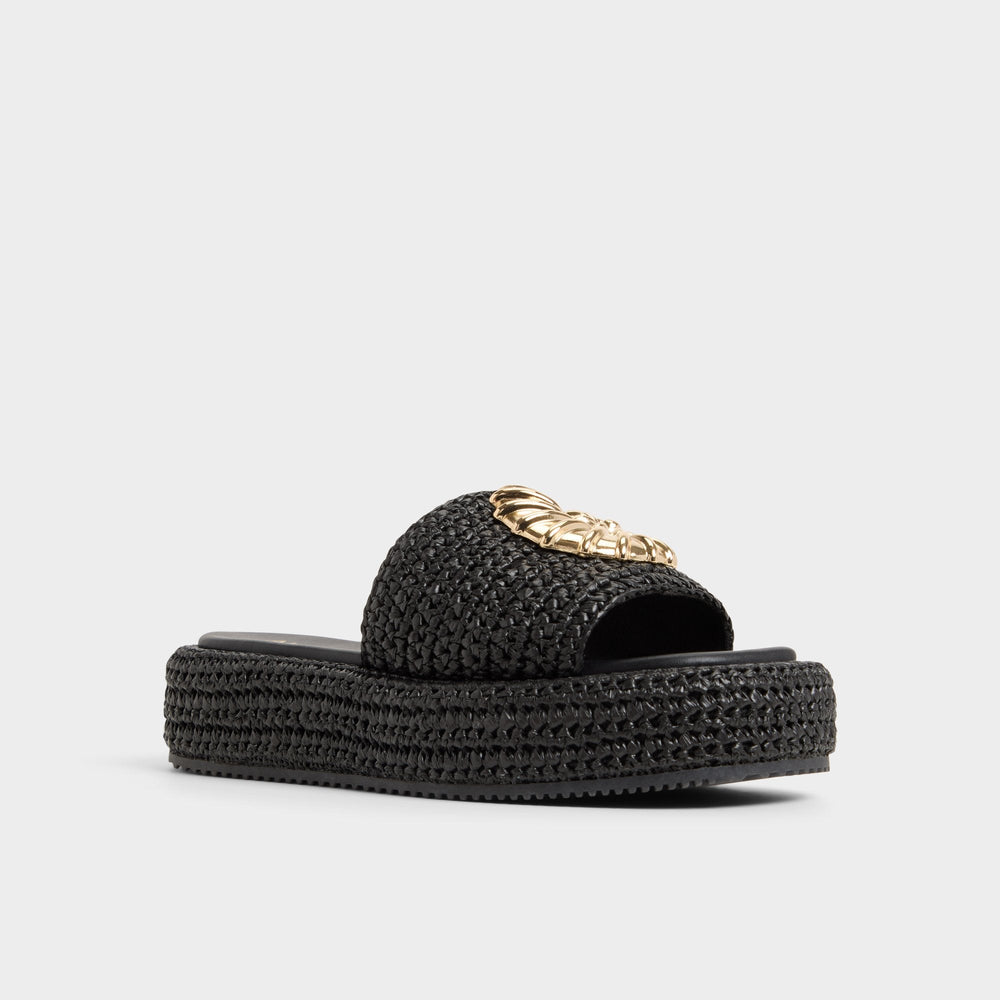 Justbeachy Black Women's Platform sandals - Flatform sandal